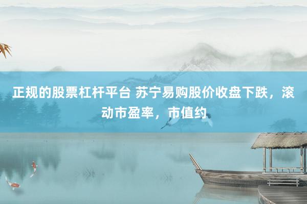 正规的股票杠杆平台 苏宁易购股价收盘下跌，滚动市盈率，市值约