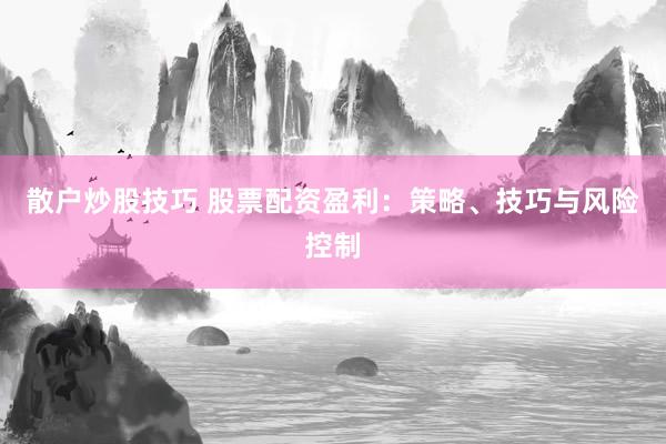 散户炒股技巧 股票配资盈利：策略、技巧与风险控制