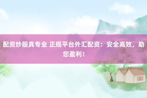 配资炒股真专业 正规平台外汇配资：安全高效，助您盈利！