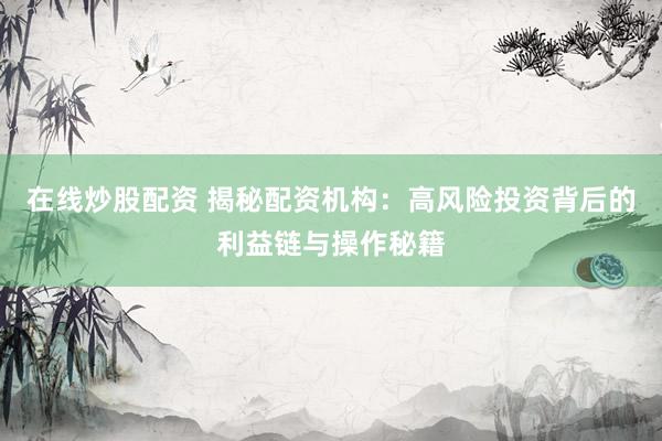 在线炒股配资 揭秘配资机构：高风险投资背后的利益链与操作秘籍