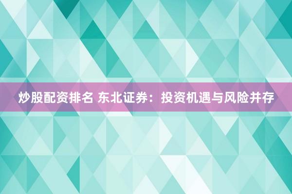 炒股配资排名 东北证券：投资机遇与风险并存