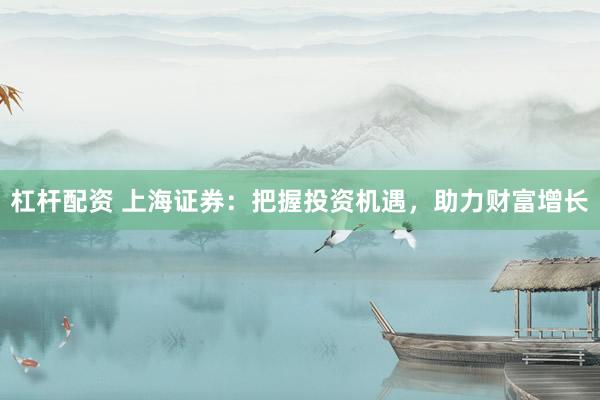 杠杆配资 上海证券：把握投资机遇，助力财富增长