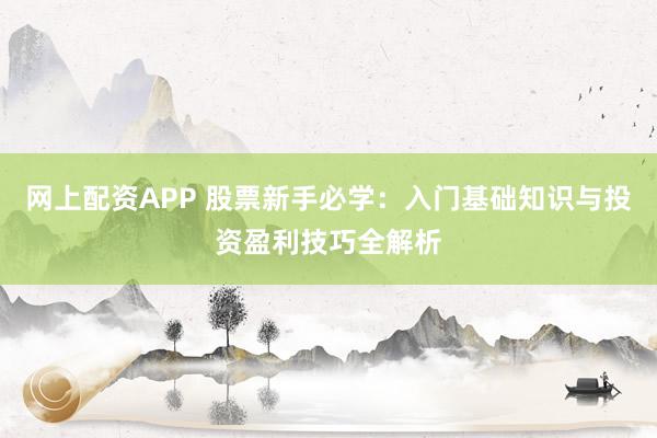 网上配资APP 股票新手必学：入门基础知识与投资盈利技巧全解析