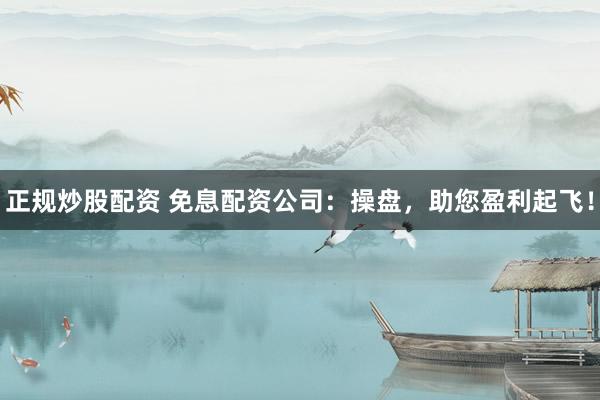 正规炒股配资 免息配资公司：操盘，助您盈利起飞！