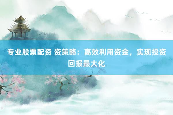 专业股票配资 资策略：高效利用资金，实现投资回报最大化