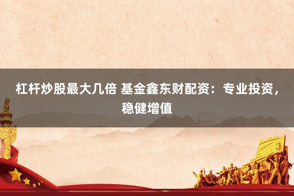 杠杆炒股最大几倍 基金鑫东财配资：专业投资，稳健增值