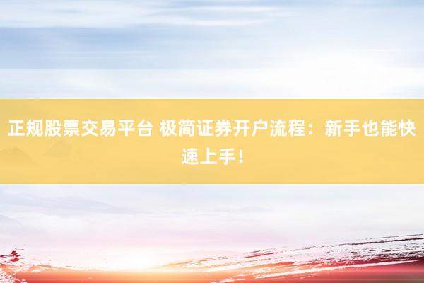 正规股票交易平台 极简证券开户流程：新手也能快速上手！