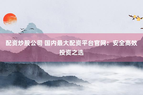 配资炒股公司 国内最大配资平台官网：安全高效投资之选