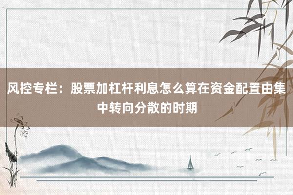 风控专栏：股票加杠杆利息怎么算在资金配置由集中转向分散的时期