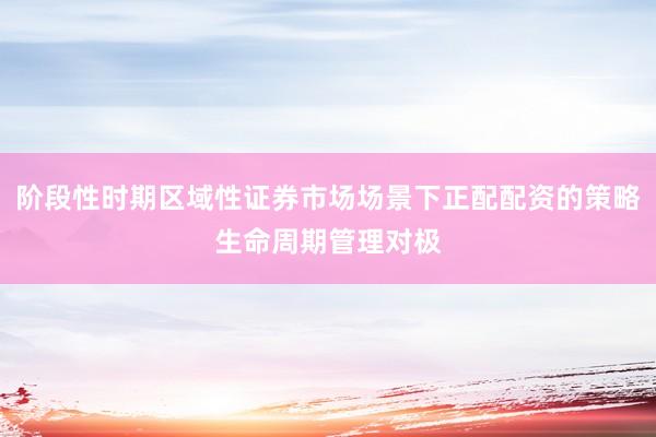 阶段性时期区域性证券市场场景下正配配资的策略生命周期管理对极