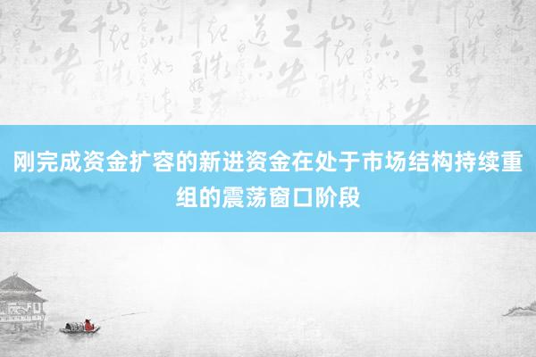 刚完成资金扩容的新进资金在处于市场结构持续重组的震荡窗口阶段